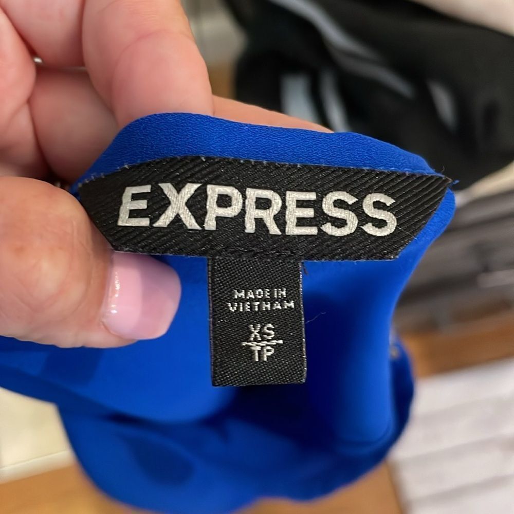 Express Royal Blue Cold Shoulder Top - Picture 6 of 7